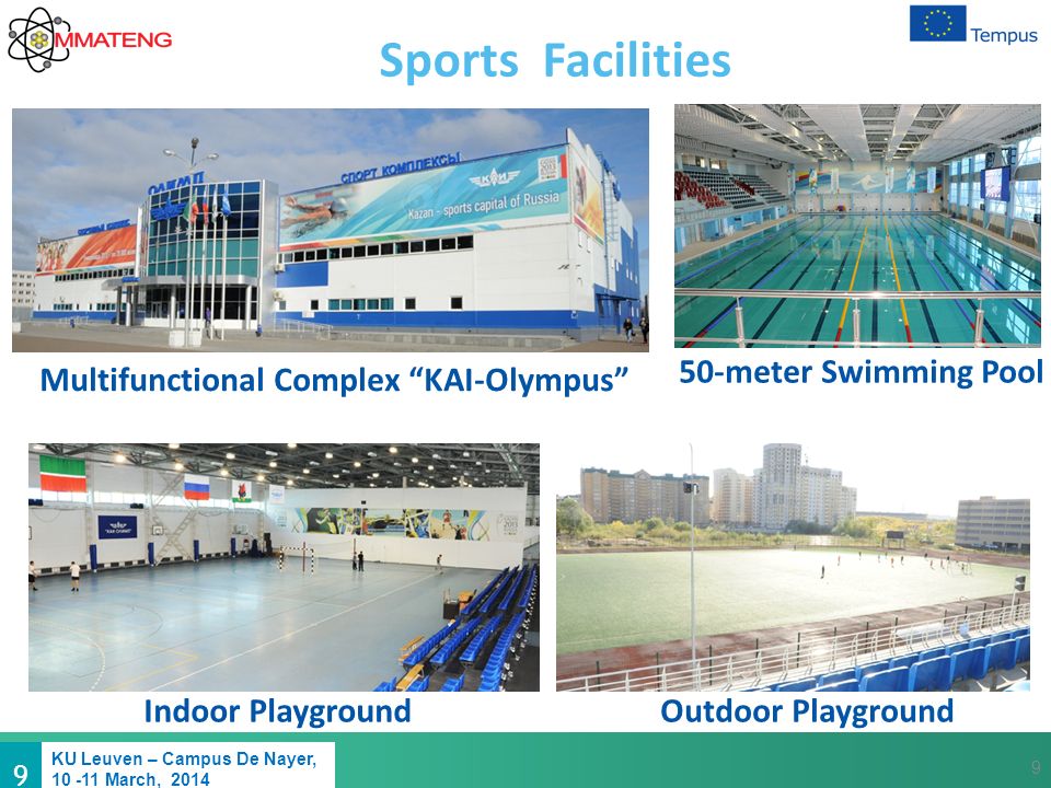 9 KU Leuven – Campus De Nayer, March, Sports Facilities Multifunctional Complex KAI-Olympus 50-meter Swimming Pool Indoor PlaygroundOutdoor Playground