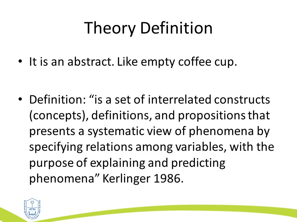 Meaning theoretical Theoretical Definitions