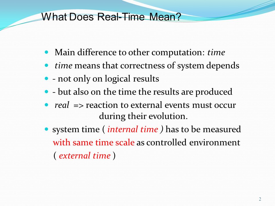 What does Real-Time mean and when is it used?
