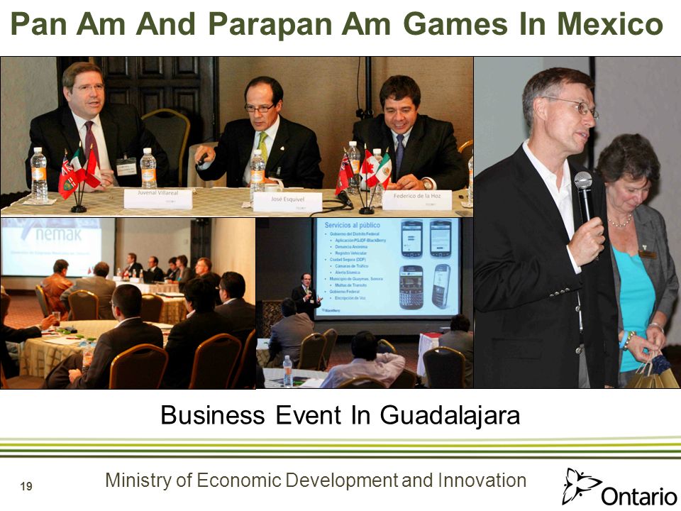 Ministry of Economic Development and Innovation 19 Pan Am And Parapan Am Games In Mexico Business Event In Guadalajara
