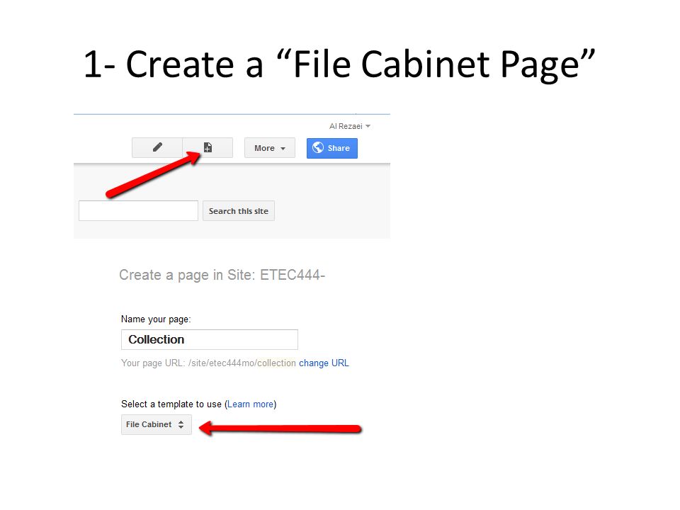 1- Create a File Cabinet Page