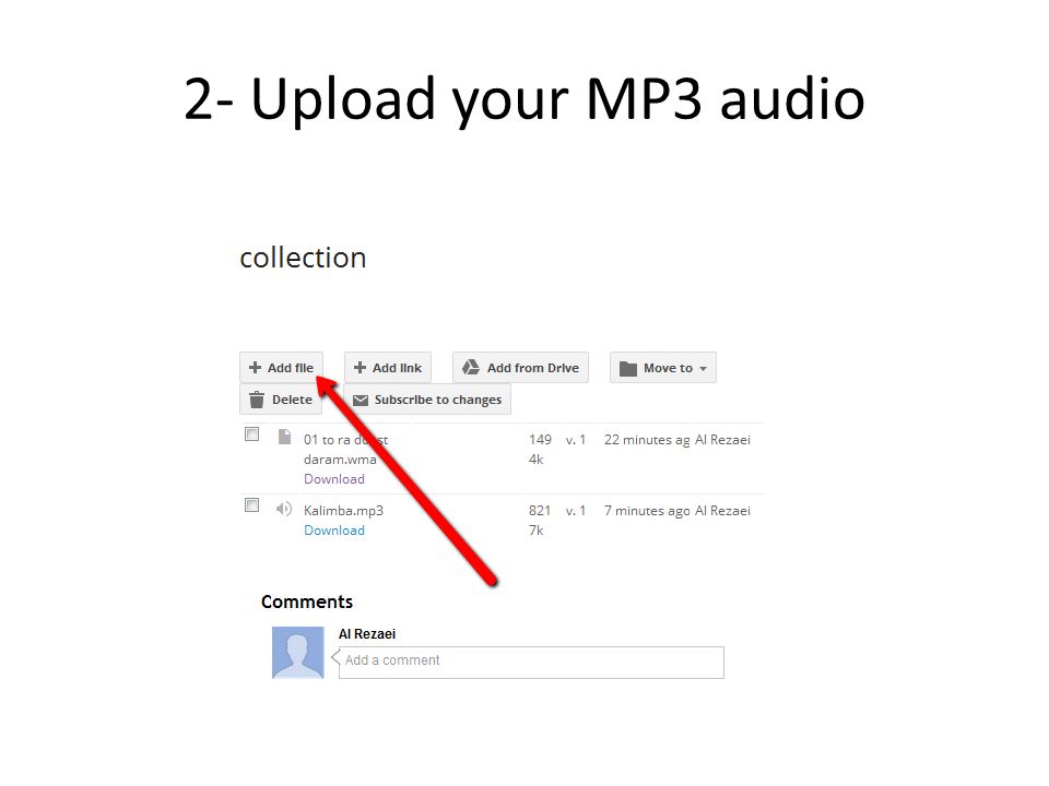 2- Upload your MP3 audio