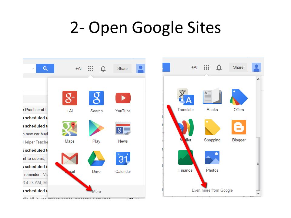 2- Open Google Sites