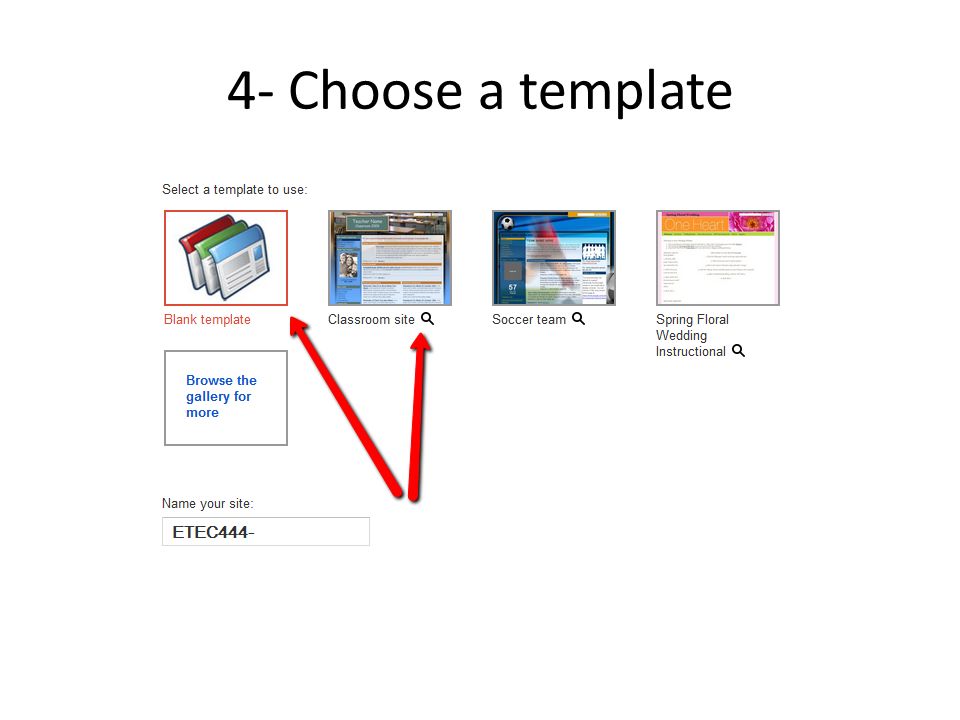 4- Choose a template
