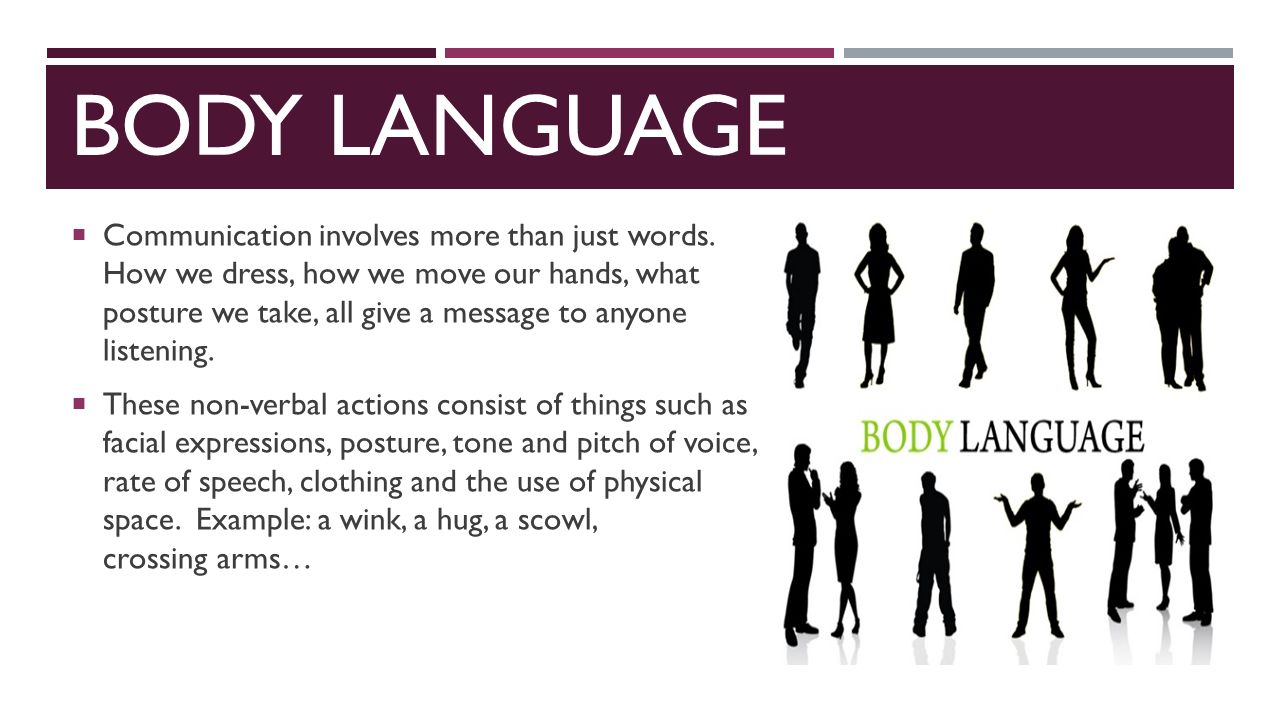 EFFECTIVE COMMUNICATION. BODY LANGUAGE  Communication involves more than  just words. How we dress, how we move our hands, what posture we take, all  give. - ppt download