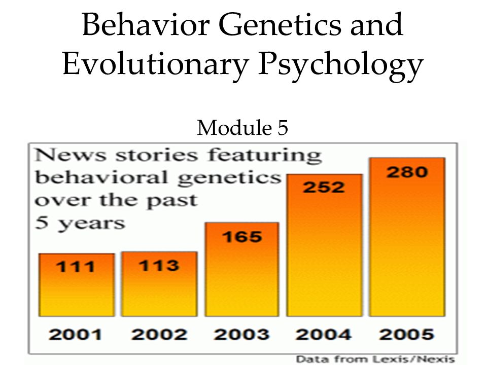 1 Behavior Genetics and Evolutionary Psychology Module 5