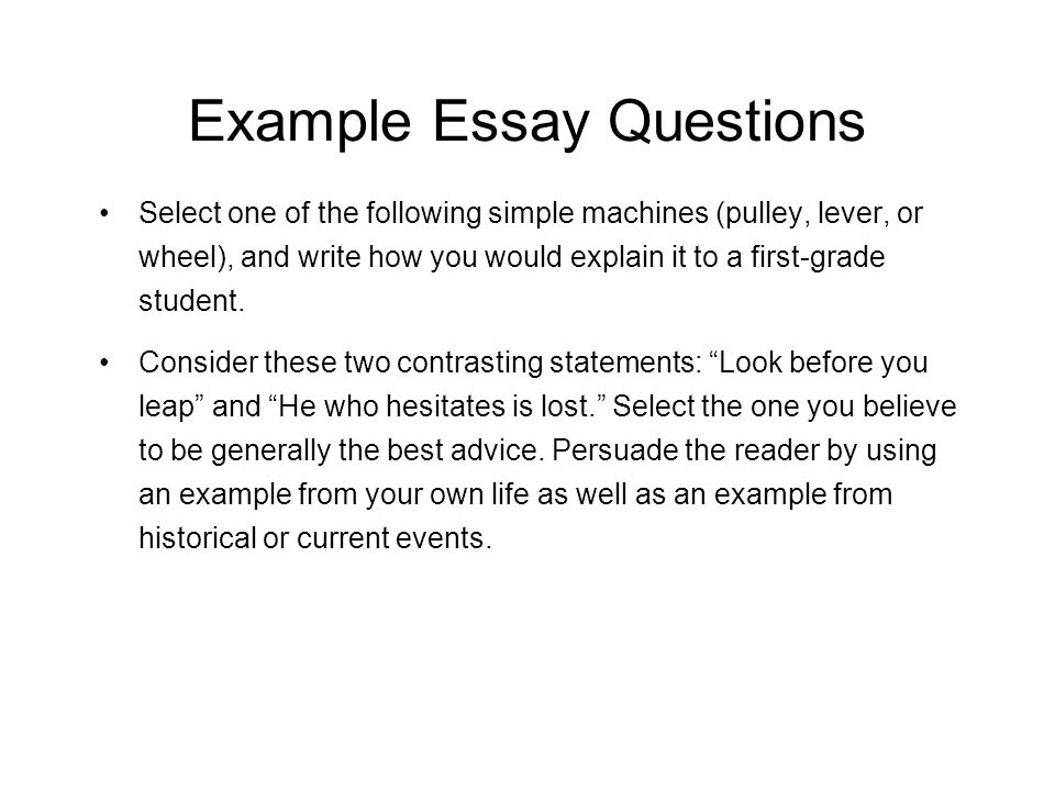 simple essay questions