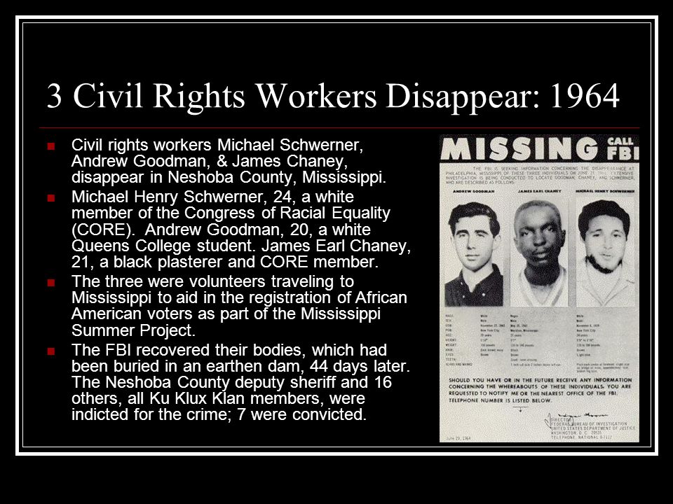 Image result for three civil rights workers killed in mississippi in 1964
