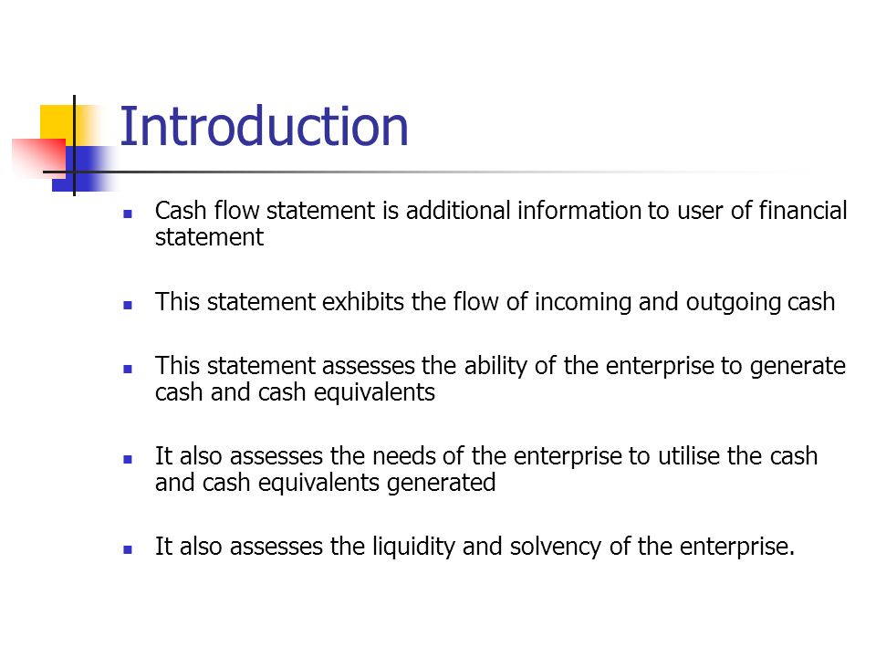 cash flow statement introduction is additional information to user of financial this exhibits the incoming ppt download quickbooks profit and loss by class goya foods statements
