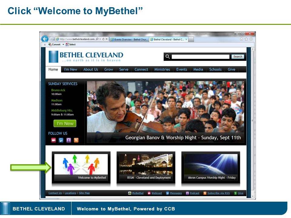 Welcome to MyBethel, Powered by CCBBETHEL CLEVELAND Click Welcome to MyBethel