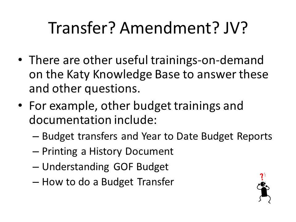 Transfer. Amendment. JV.