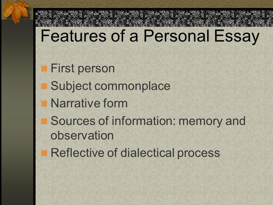 characteristics of a personal essay