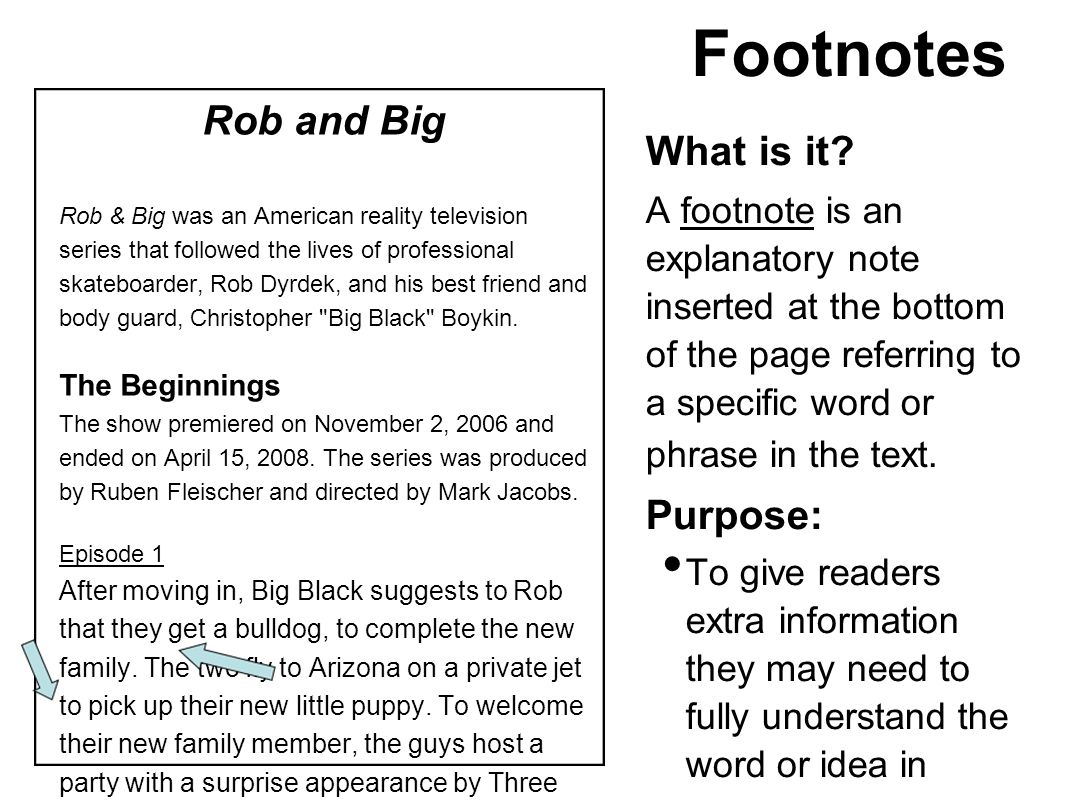 Footnotes What is it.