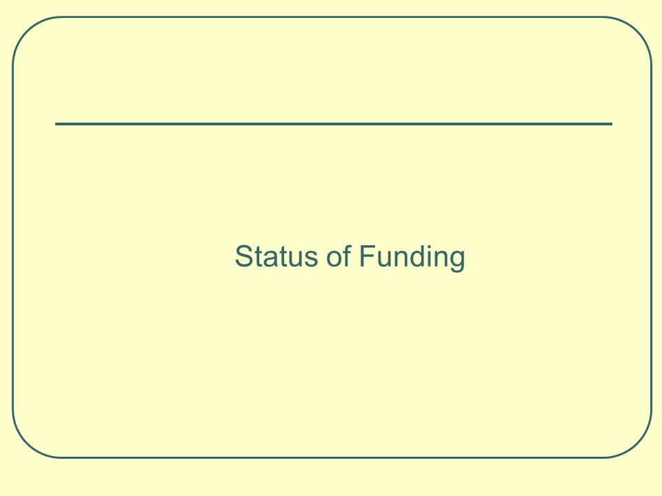 Status of Funding
