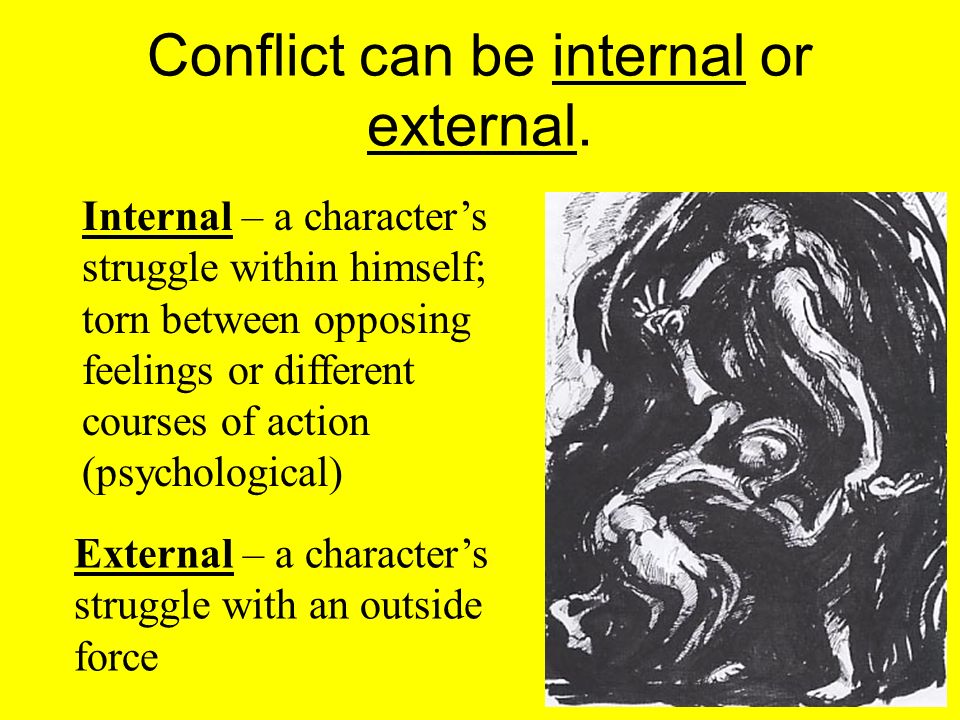 Conflict can be internal or external.