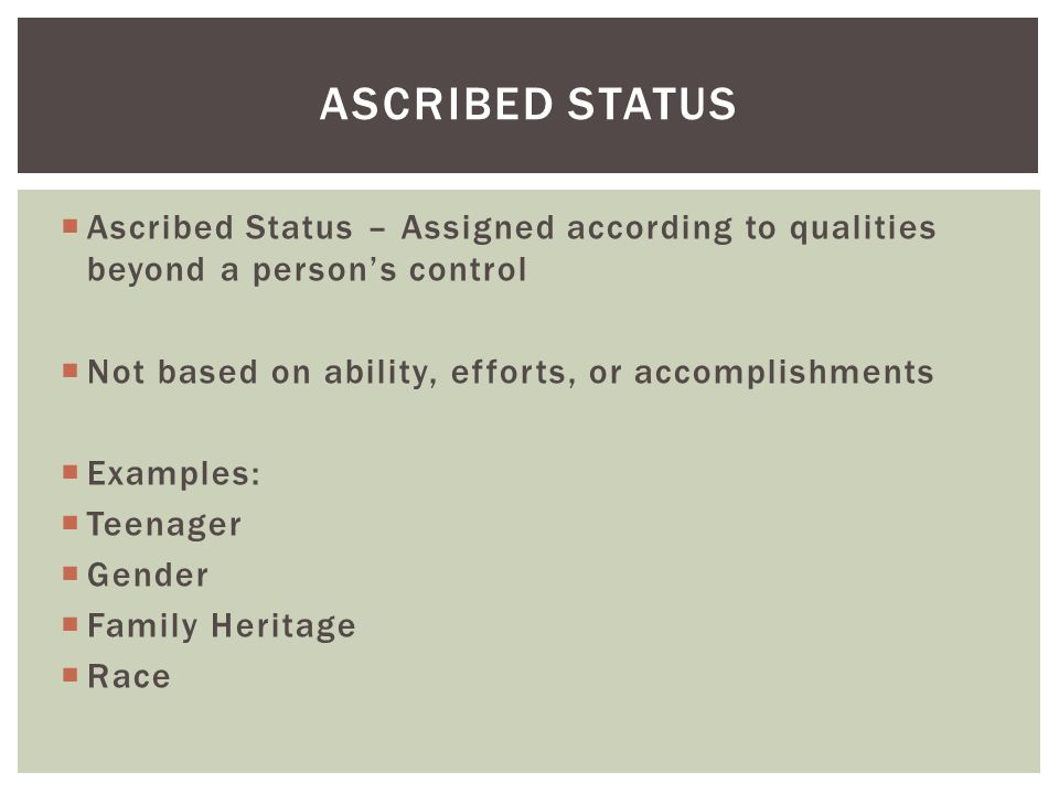 Ascribed status