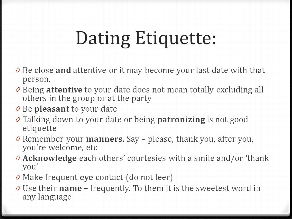 good manners in dating