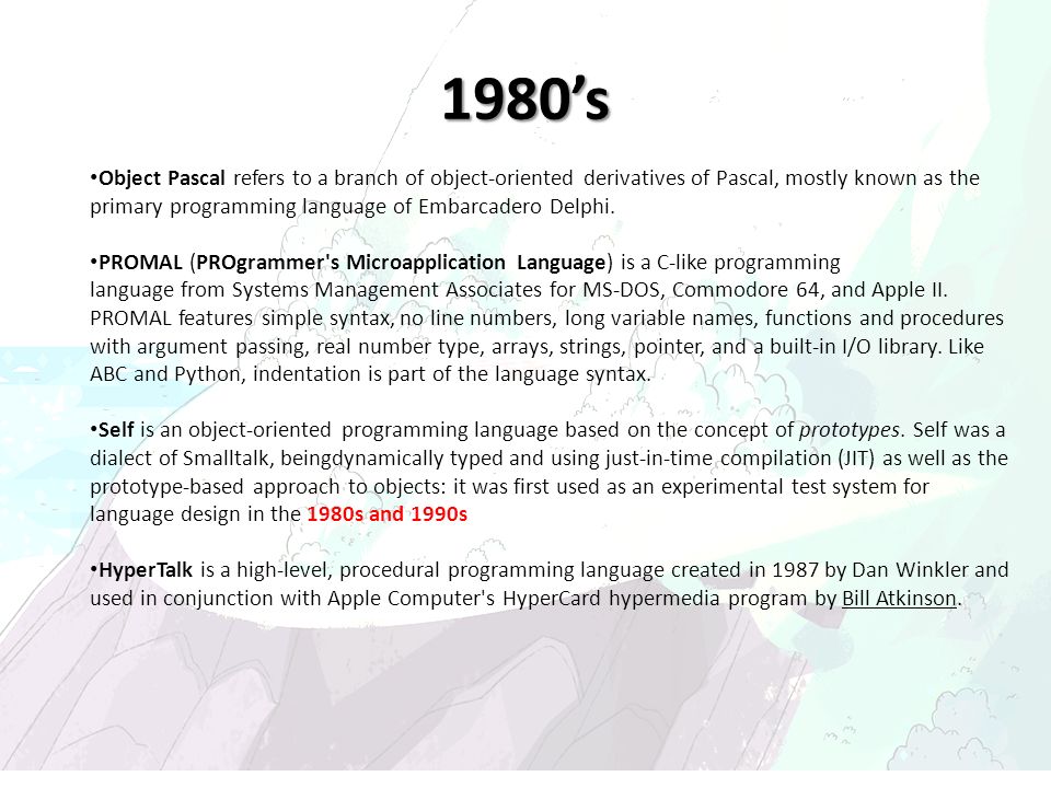 Timeline Of Programming Languages Presented By Lanz - 
