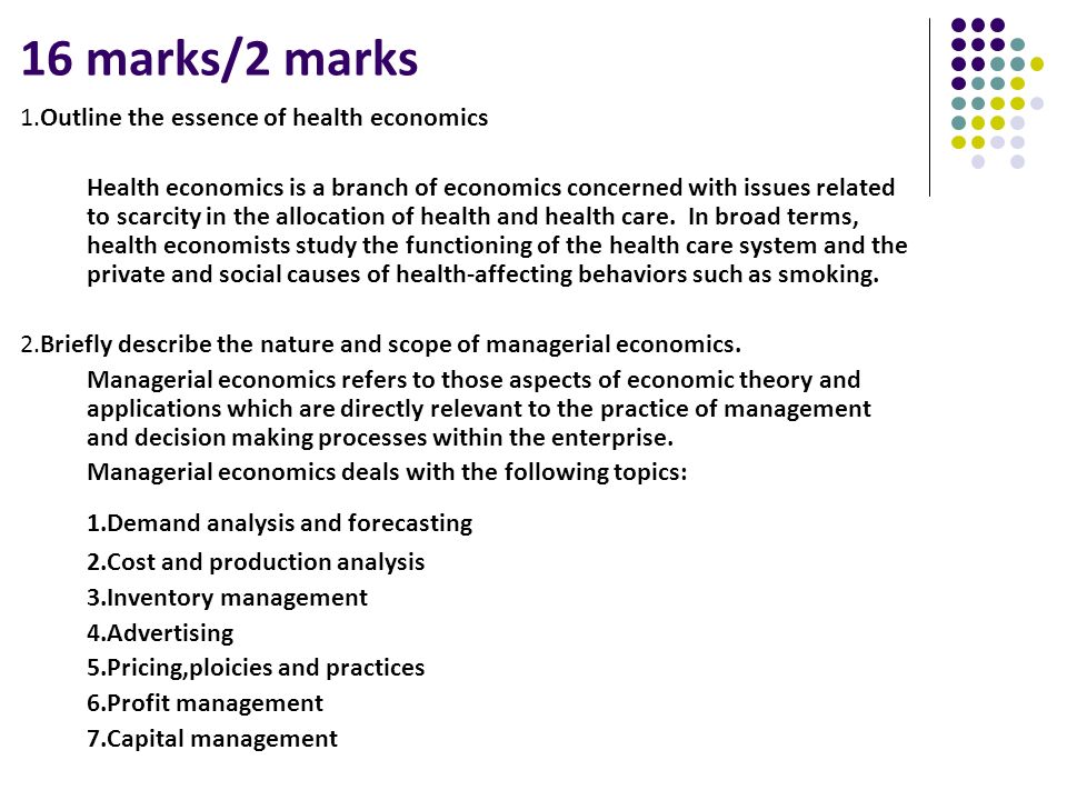 health economics topics