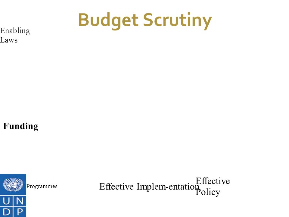7/1/11 Budget Scrutiny Funding Enabling Laws Effective Programmes Effective Implem-entation Effective Policy