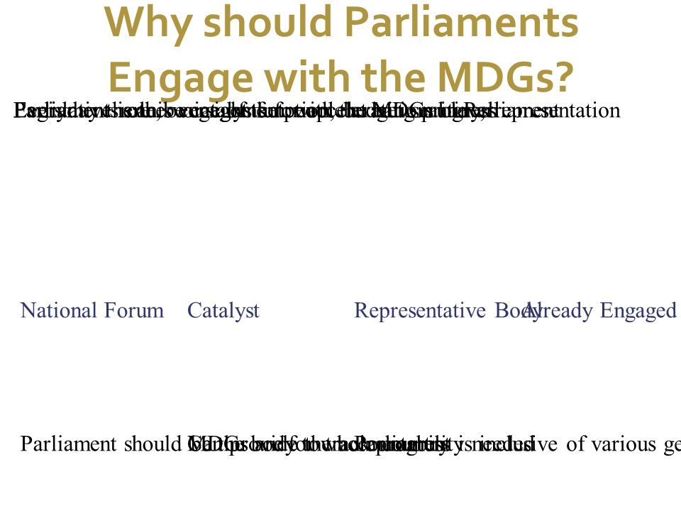 7/1/11 Why should Parliaments Engage with the MDGs.
