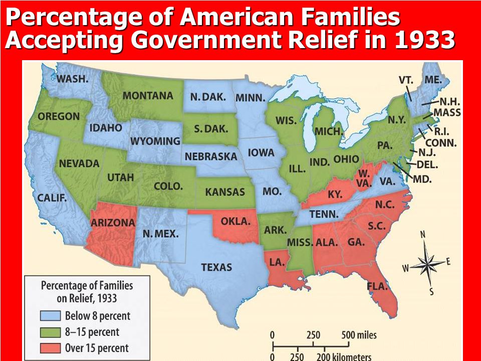 Percentage of American Families Accepting Government Relief in 1933