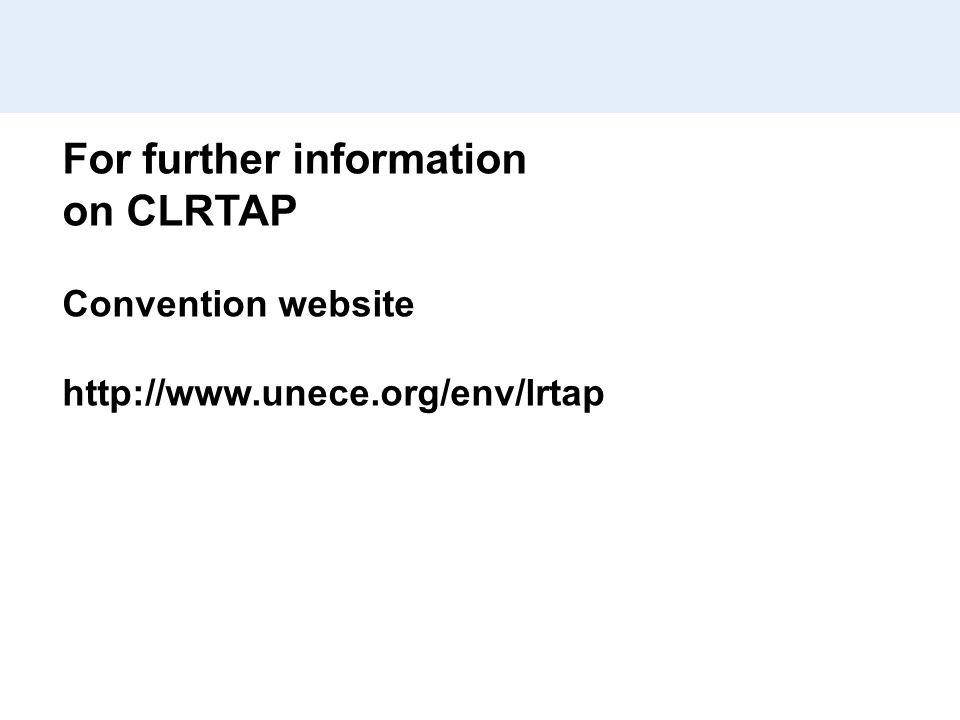 For further information on CLRTAP Convention website