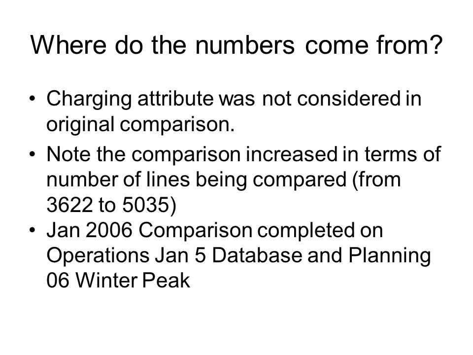 Where do the numbers come from. Charging attribute was not considered in original comparison.
