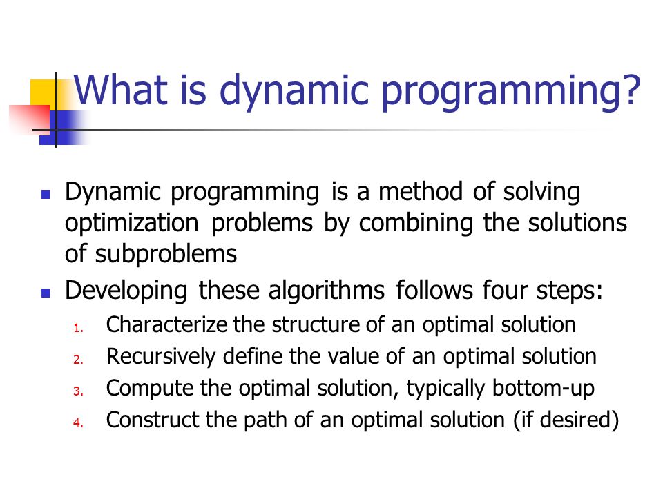 Dynamic Programming Chapter 15 Highlights Charles Tappert Seidenberg ...