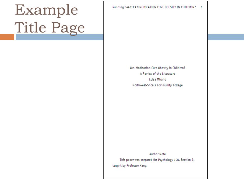 Example Title Page