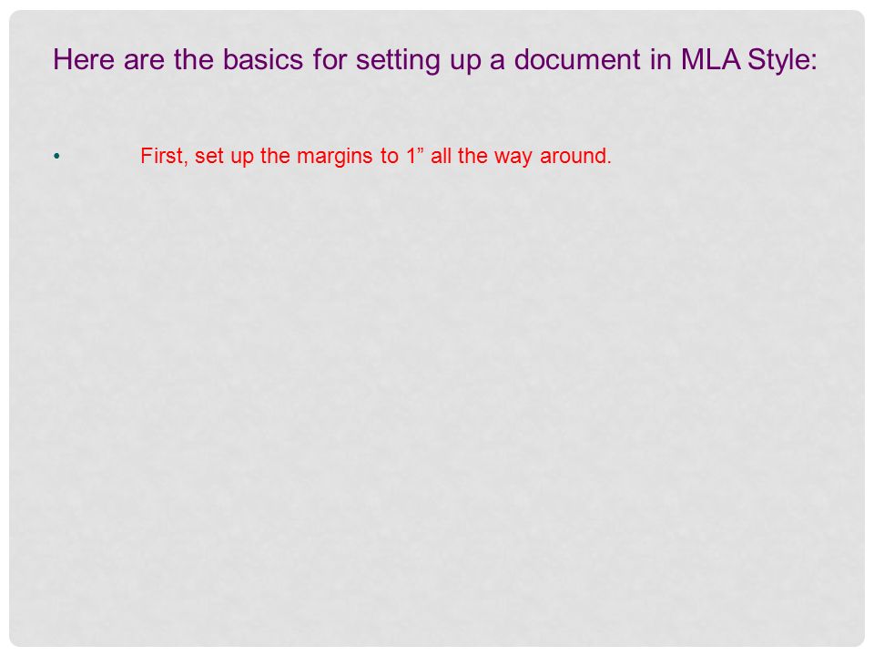 mla format the basics very basically the modern language