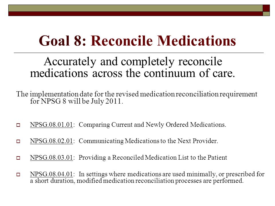 The Joint Commission's 2011 National Patient Safety Goals. - ppt download