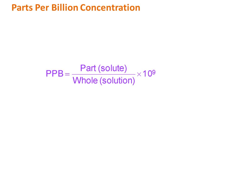 Parts Per Billion Concentration