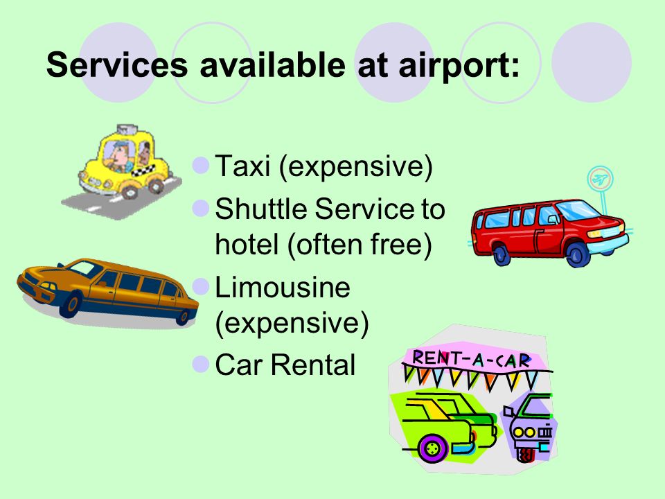 Quick Aid Website offers:  Airport information  Flight information  Airport hotel information  Airport car rental information  Limousine service  Area - Maps, Traffic, Weather  Airport parking maps and fees  Terminal maps  Travel directions  Road conditions  City guides  Airline phone directory (for any airport in the world!)