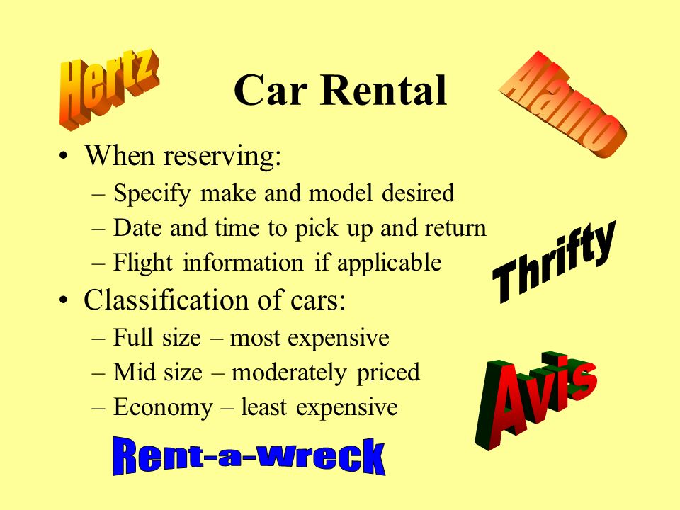 Services available at airport: Taxi (expensive) Shuttle Service to hotel (often free) Limousine (expensive) Car Rental