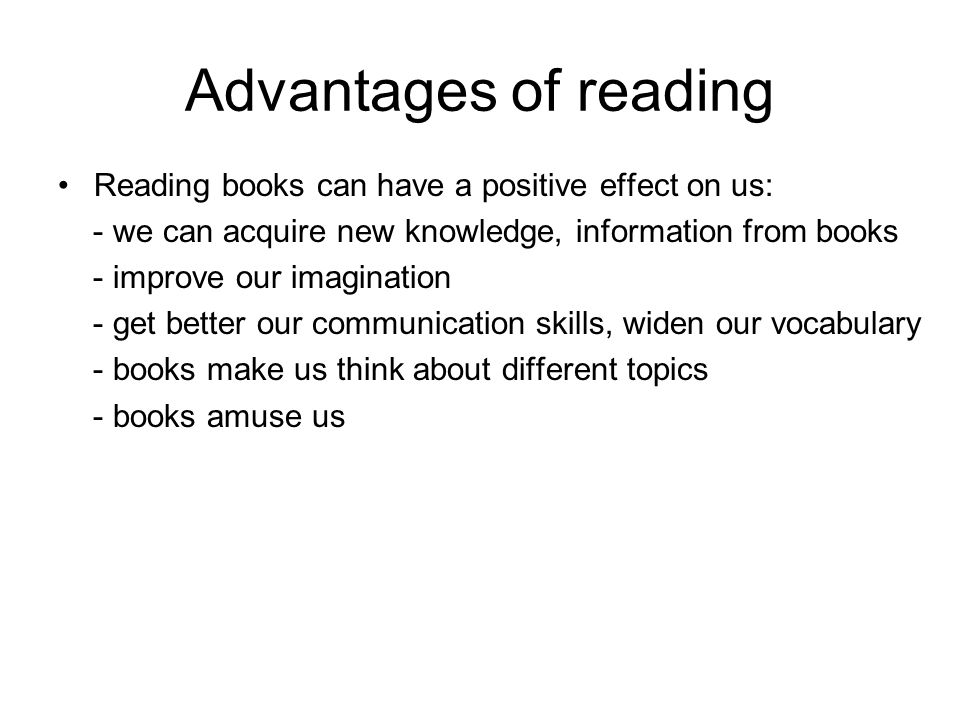 what are the advantages of reading books