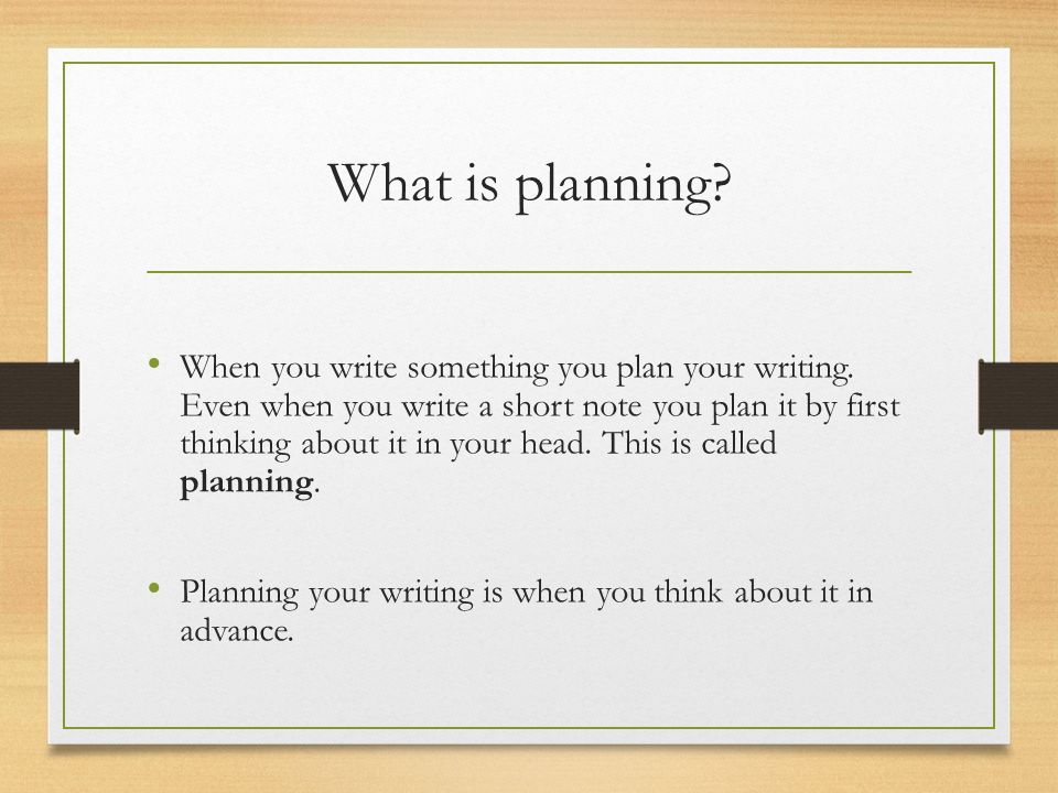 what is a writing plan