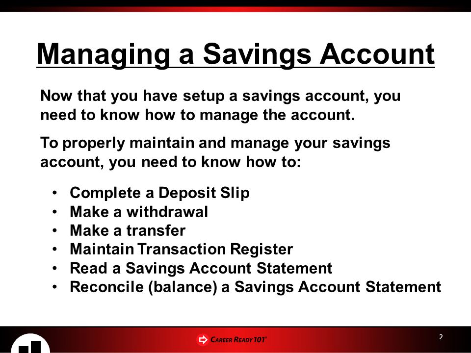 financial awareness checking savings accounts lesson 4 managing a