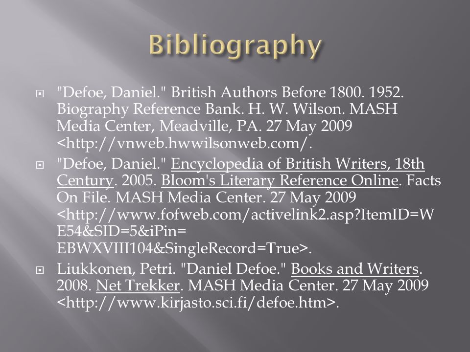 Defoe, Daniel. British Authors Before