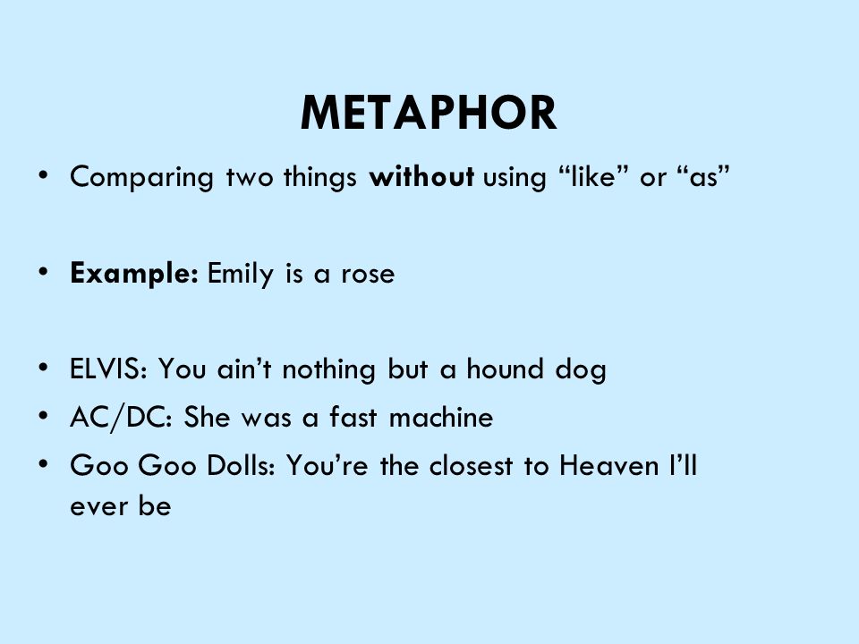 For fast metaphor Master List