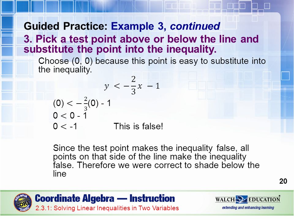 : Solving Linear Inequalities in Two Variables