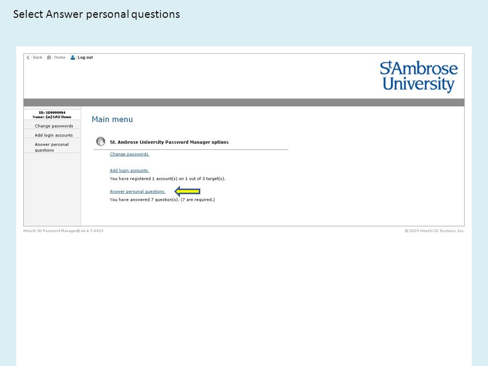 Select Answer personal questions