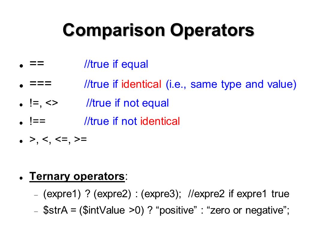 PHP - Part 2. More operators... Arithmetic and Assignment Operators e.g.,  using + and =  $IntA=5; $intB=8; $intC=$intA+$intB; //intC is 13  //  Same. - ppt download