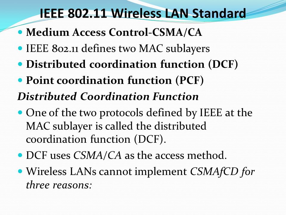 mac sublayer in ieee 802.11