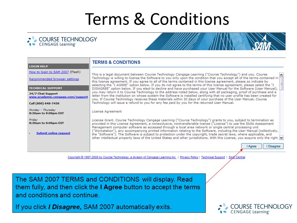 Terms & Conditions The SAM 2007 TERMS and CONDITIONS will display.
