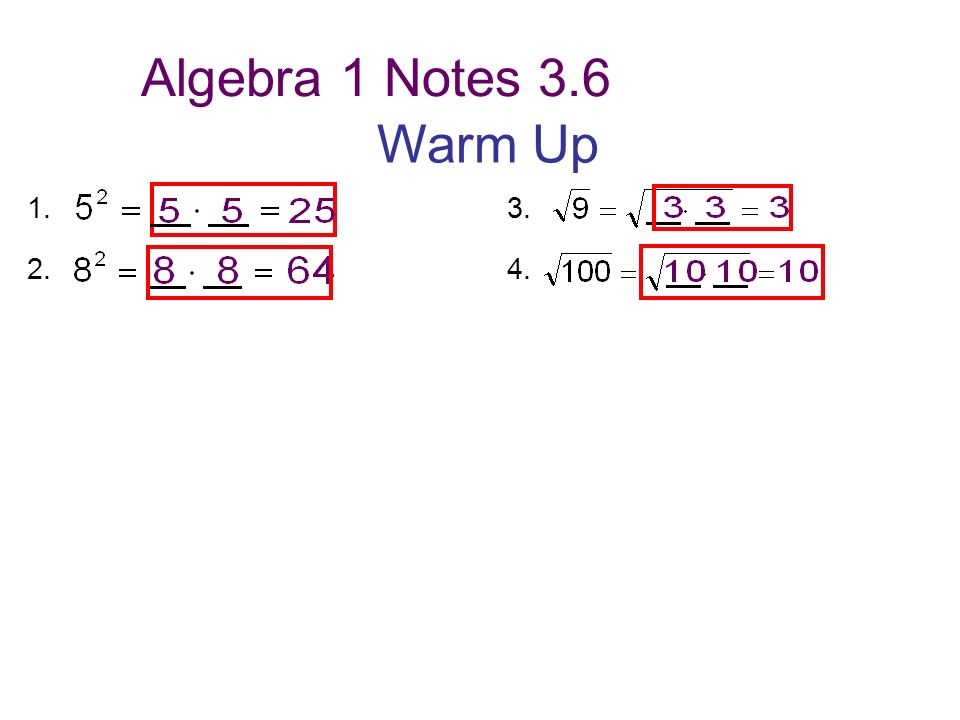 Algebra 1 Notes 3.6 Warm Up