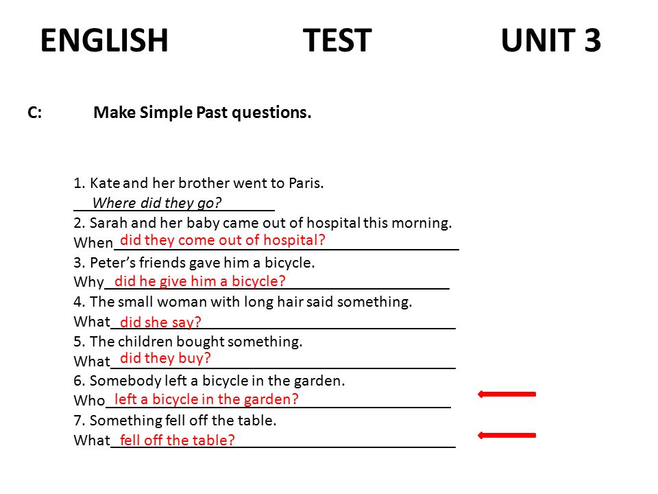 HOW TO FORM, SAY AND USE THE PAST SIMPLE