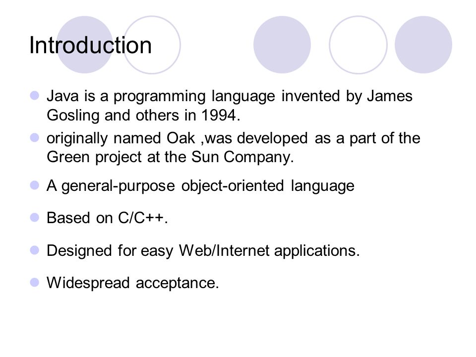 Chapt. 1 Introduction to Core Java. Lecture 1: Overview of Java. - ppt ...
