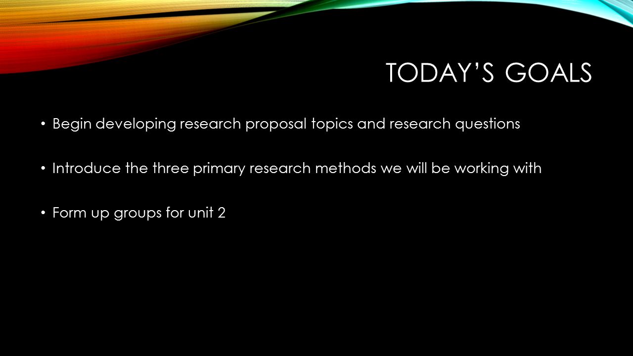 Developing research proposal topics