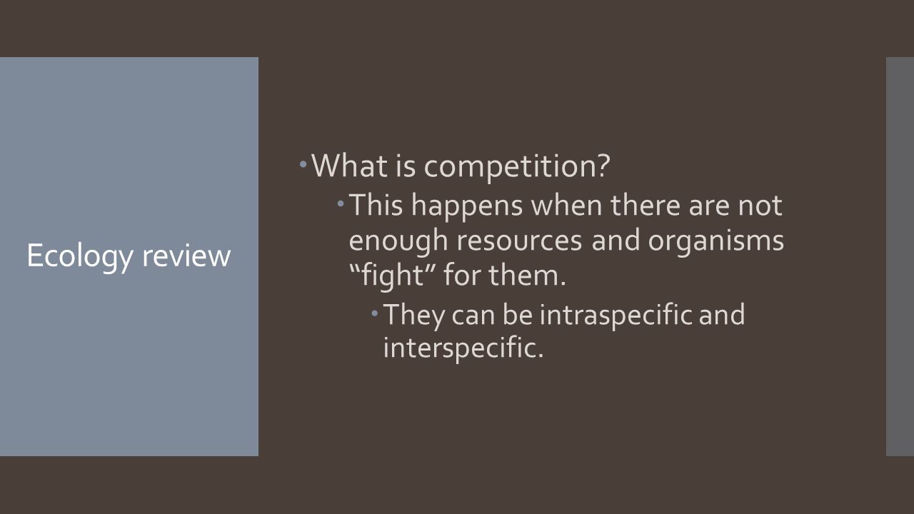 Ecology review  What is competition.